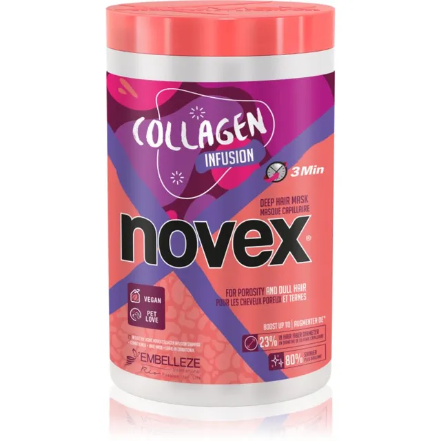 Novex Collagen Infusion Tugevdav mask nõrgenenud, kahjustatud, katkiste otstega juustele 400 g
