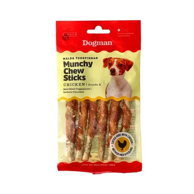 Täiendsööt. Närimispulk kanalihaga 6 tk, S, DOGMAN, 72g