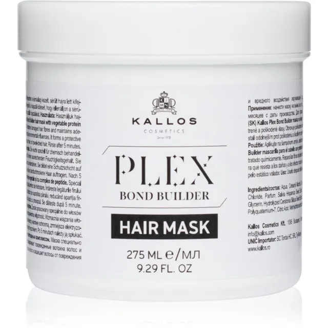 Kallos Plex Hair Mask Taastav mask kahjustatud, keemiliselt töödeldud juustele 275 ml