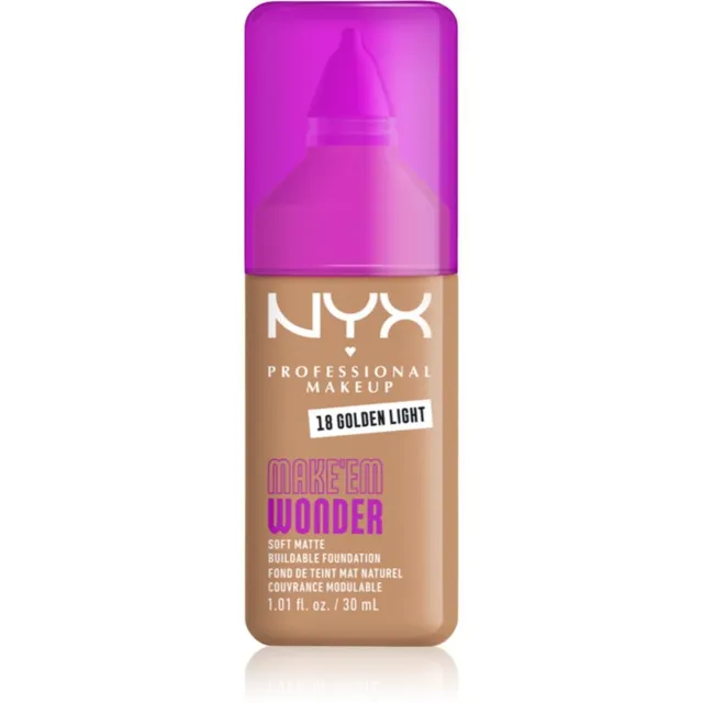 NYX Professional Makeup Make ‘Em Wonder Kerge matistav jumestuskreem varjund 18 Golden Light 30 ml