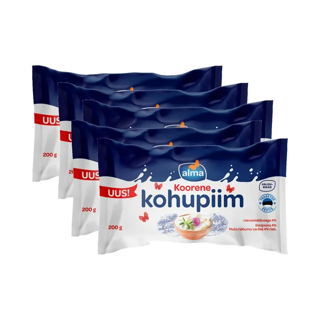 HULGI Kohupiim 4% 5tk, ALMA, 5 x 200g