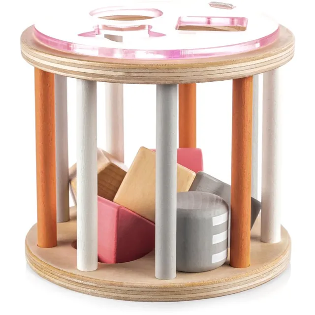 Zopa Wooden Jigsaw aktiveeriv sorteerimismänguasi puidust 18 m+ Pink 1 tk