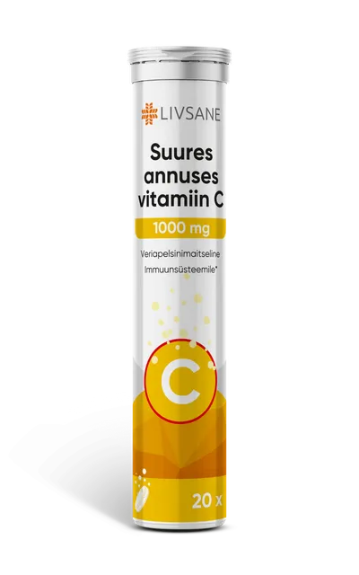 LIVSANE VITAMIIN C LAHUSTUV TBL 1000MG TUGEVATOIMELINE N20
