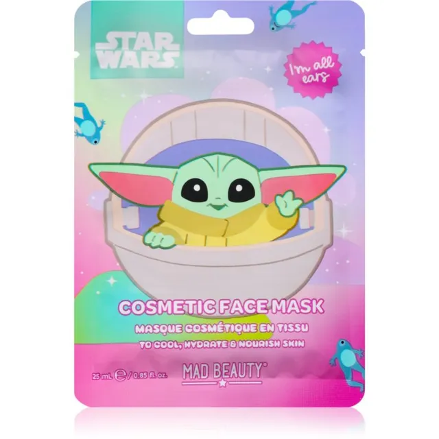 Mad Beauty Grogu Galaxy Niisutav näo lehtmask värskendava toimega 25 ml