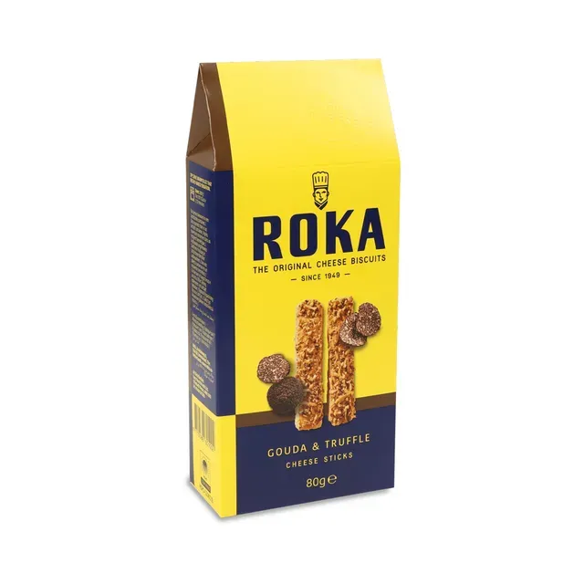 Krõbedad juustupulgad Gouda juustu ja trühvliga, ROKA, 80 g