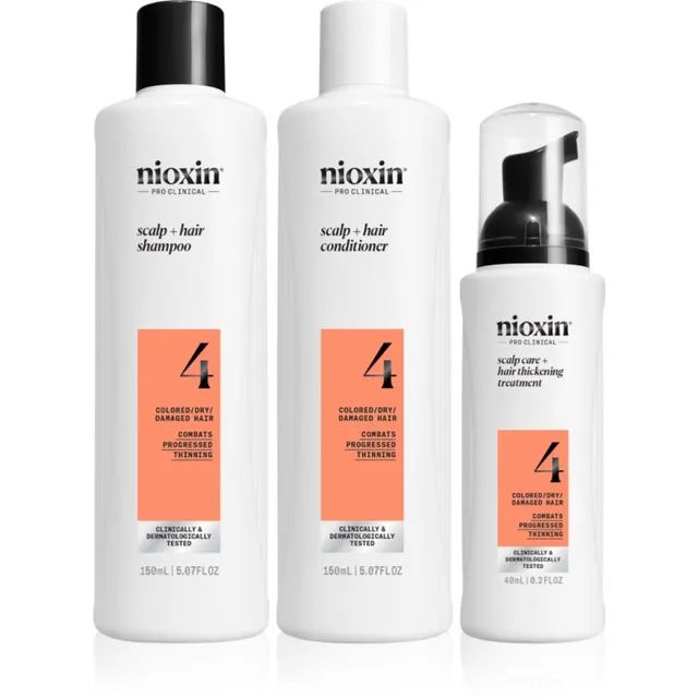 Nioxin System 4 Kinkekomplekt kahjustatud ja värvitud juustele 3 tk