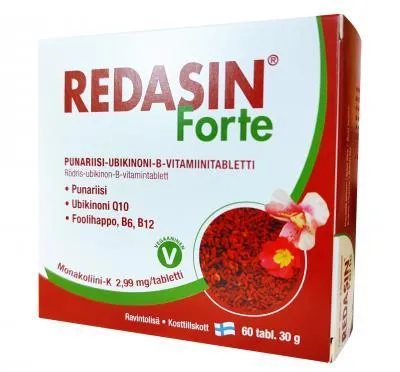 REDASIN FORTE SÜDAMETABLETID PUNASE RIISIGA N60