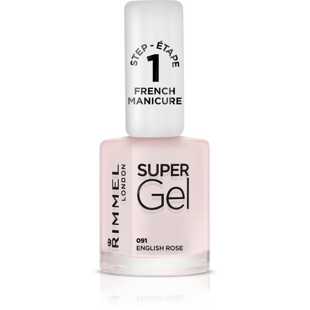 Rimmel Super Gel Step 1 Prantsuse maniküüri lakk varjund 091 English Rose 12 ml