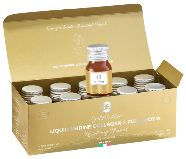 Vedel merekollageen biotiiniga "Gold Edition", vaarika maitse