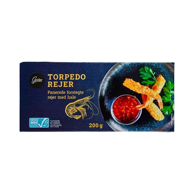 Paneeritud Torpedo krevetid, külmutatud, GESTUS, 200 g