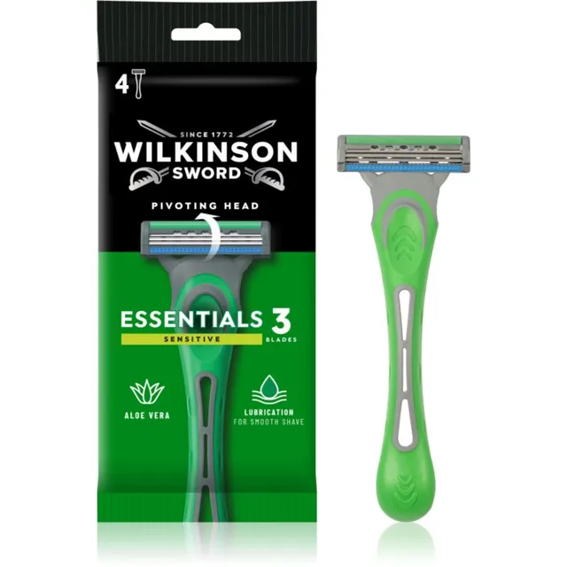 Wilkinson Sword Essentials 3 Sensitive Ühekordsed raseerijad 4 tk