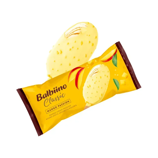 Mango-virsik-passion koorejäätis jogurtiglasuuris, CLASSIC, 64 g