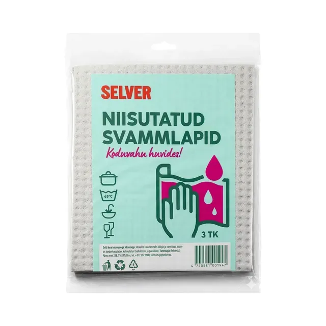 Käsnlapp 18x20cm, SELVER, 3 tk