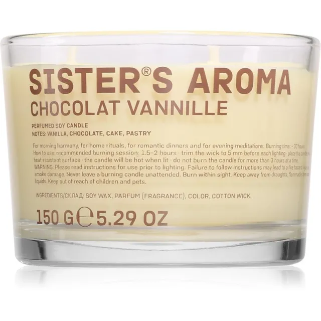Sister's Aroma Chocolat Vannille lõhnaküünal 150 g