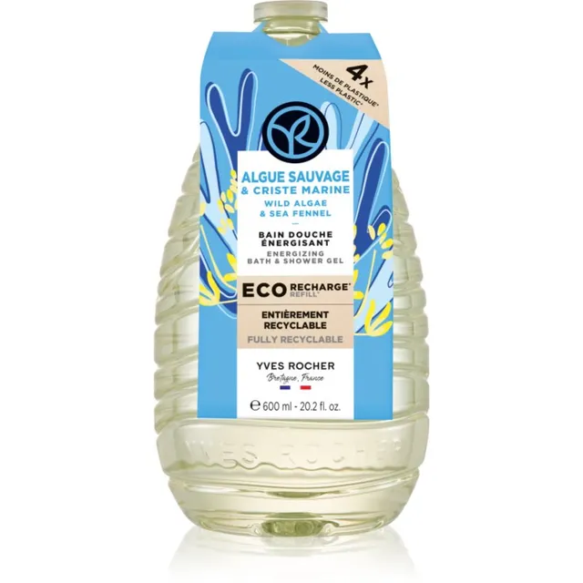 Yves Rocher Bain de Nature Dušigeel täitepakend Wild Algae & Sea Fennel 600 ml