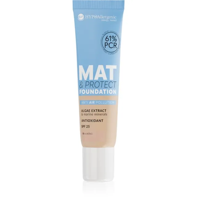 Bell HYPOallergenic Mat & Protect Kauapüsiv matistav jumestuskreem SPF 25 varjund 03 Almond 30 g