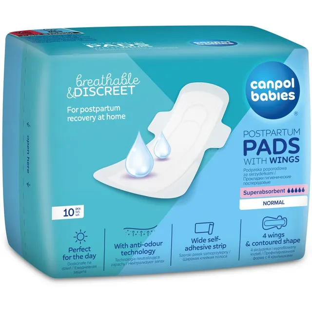Canpol babies Postpartum Pads With Wings raseduspadjad päev 10 tk