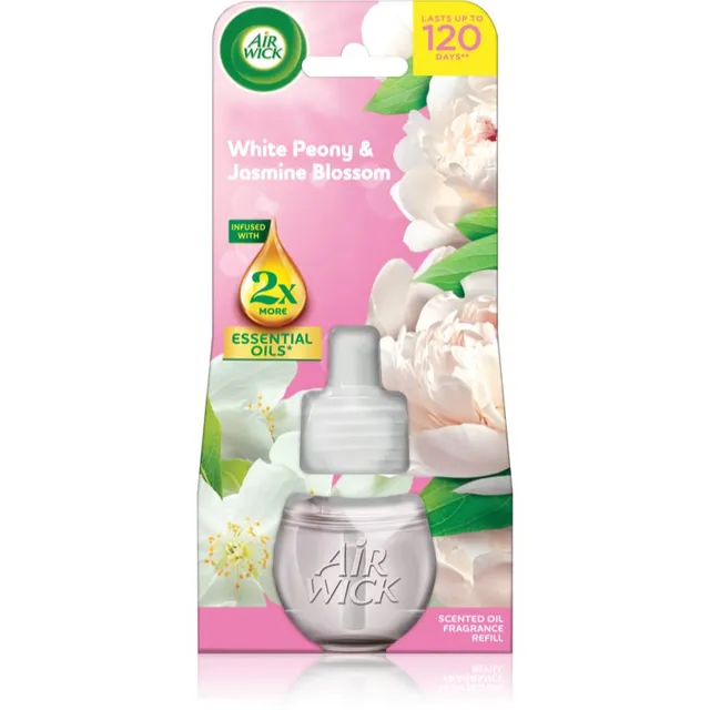 Air Wick Essential Oils White Peony & Jasmine Blossom Elektriise hajuti täidis 19 ml