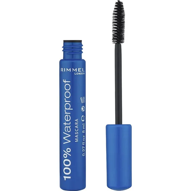 Rimmel 100 % Waterproof Veekindel ripsmetušš varjund 001 Black Black 8 ml