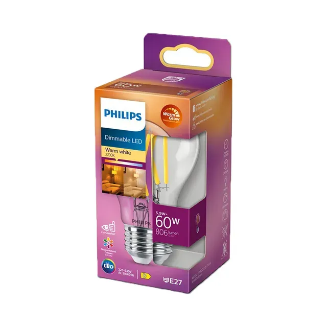 Philips LED lamp A60 5,9W E27, PHILIPS, 1 tk