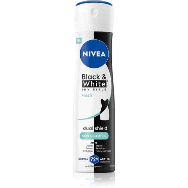 NIVEA Invisible Black & White Fresh Pihustatav antiprespirant naistele 150 ml