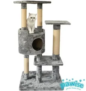 Kraapimispuu kassile, pesa ja kahe platvormiga, kõrgus 127 cm Cat Tree with Cave (Pawise)