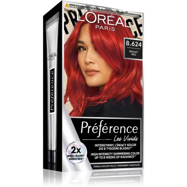 L’Oréal Paris Préférence Vivids Juuksevärv varjund 8.624 bright red 1 tk