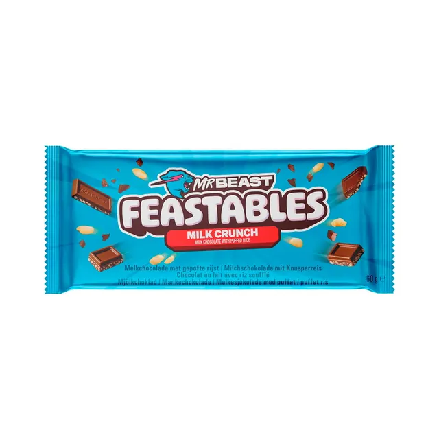 Piimašokolaad paisutatud riisiga, MRBEAST, 60 g