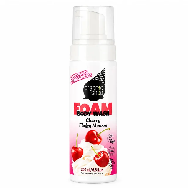 ORGANIC SHOP Cherry Fluffy Mousse Body Wash Foam 200ml
