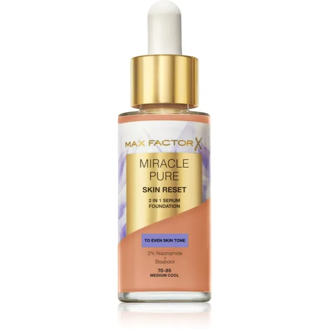 Max Factor Miracle Pure Skin Reset Jumestuseerum varjund 70-85 Medium Cool 30 ml