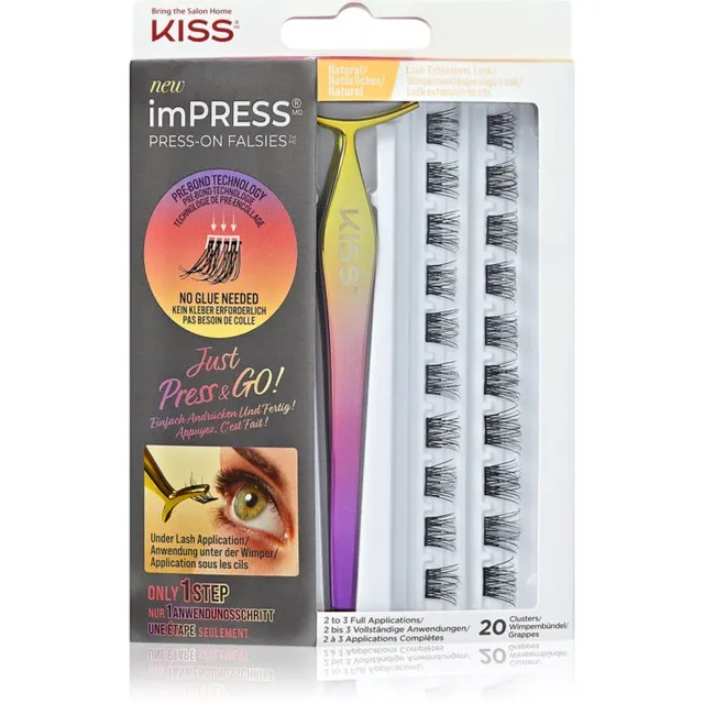 KISS imPRESS Press-on Falsies Sõlmitud ripsmetutikud 01 Natural 20 tk