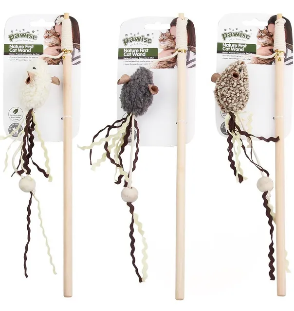 Mänguasi kassile ridvaga, hiir Nature First  Cat Wand (Pawise)