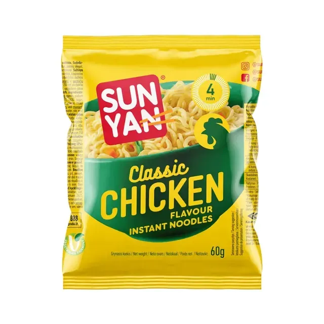 Kiirnuudlid kanamaitseline, SUN YAN, 60g