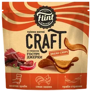 Flint Craft Grenki vürtsikad vinnutatud liha maitselised  lainelised leivakesed 80g