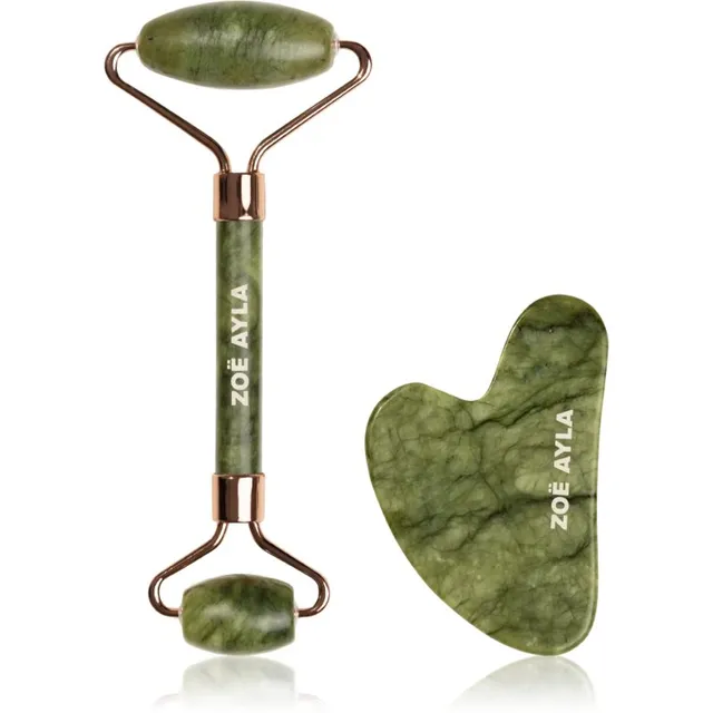 Zoë Ayla Jade Facial Roller And Gua Sha Tool Kinkekomplekt näole 1 tk
