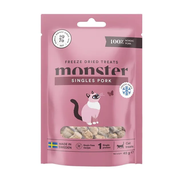 Monster Cat külmkuivatatud maius kassile, siga, 45 g