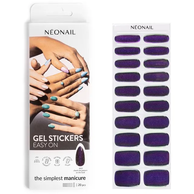 NEONAIL Easy On Gel Stickers Küünte kleebised UV/LED-lambi kasutamisega varjund M02 20 tk