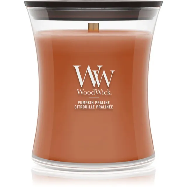 Woodwick Pumpkin Praline lõhnaküünal puidust taht 275 g