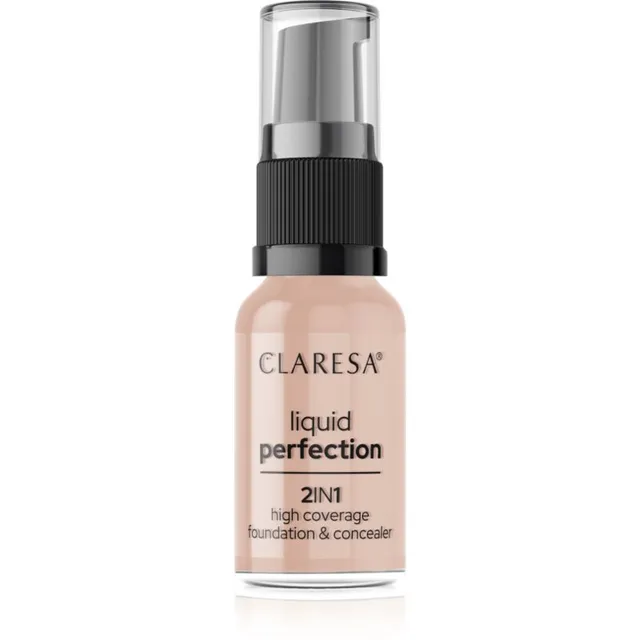 Claresa Liquid Perfection 2in1 Täielikult kattev jumestuskreem varjund 104 Nude 18 g