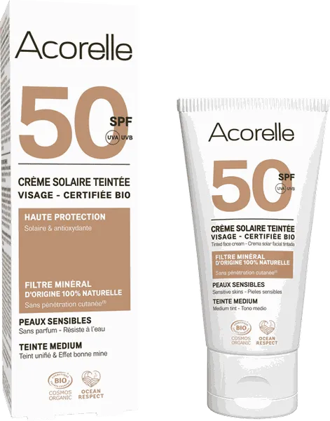 Päikesekaitsekreem näole SPF 50, toon MEDIUM, ökoloogiline