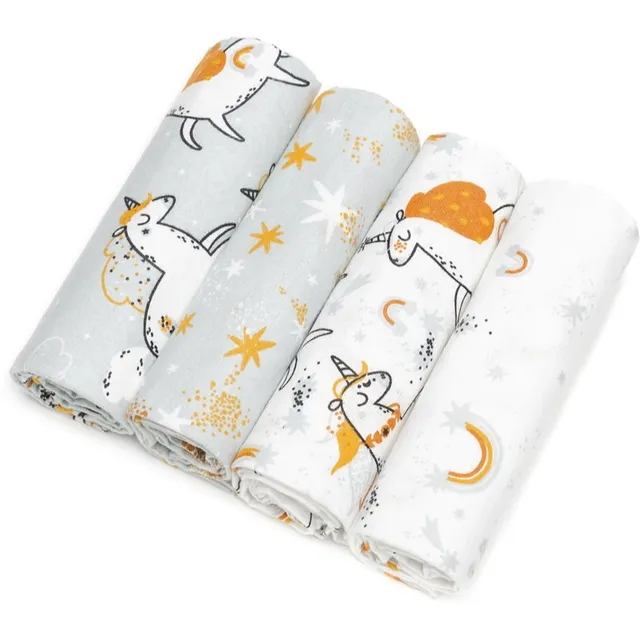 T-TOMI Cloth Diapers Unicorns riidest mähkmed 76x76 cm 4 tk