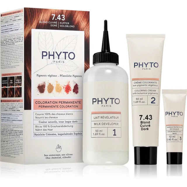 Phyto Color Juuksevärv ammoniaagivaba varjund 7.43 Copper Golden Blonde 1 tk
