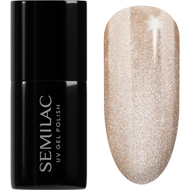 Semilac UV Hybrid Gloss GALA Geelküünelakk UV / LED lambiga kasutamiseks varjund 661 Linen Gloss 7 ml