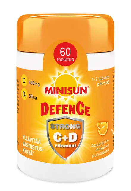 MINISUN DEFENCE STRONG C+D3 VITAMIIN N60 NÄRIMISTBL