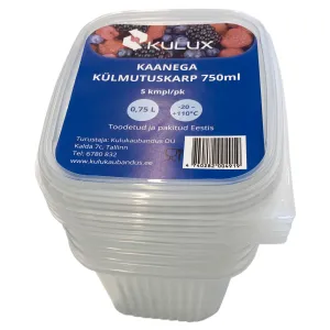 Kulux Säilituskarbid kaanega 750ml 5tk