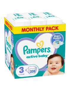Pampers Active Baby Mähkmed, Suurus 3, 208 Mähet