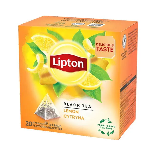 Must tee sidruniga püramiid kotis 20pk, LIPTON, 34 g