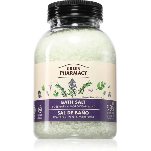 Green Pharmacy Rossemary & Maroccan Mint Bath Salt Lõõgastav vannisool 1000 g