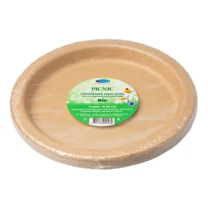 Smile papptaldrik Kraft 26cm 12tk