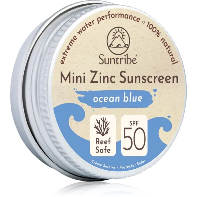 Suntribe Mini Zinc Sunscreen Mineraalne kaitsekreen näole ja kehale SPF 50 Ocean Blue 15 g
